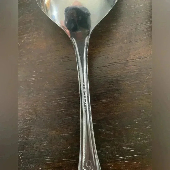 Stainless Steel Serving Set Fork Spoon 9 inch Made in Japan - Picture 3 of 7